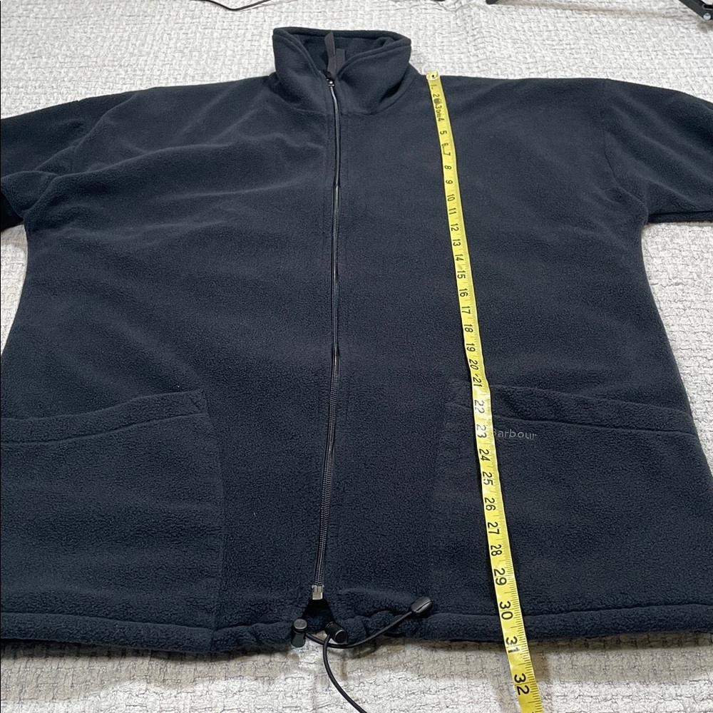Mens Barbour Langdale Fleece Plaid Lined Jacket Coat Black Zip Up Size Large - Picture 14 of 15